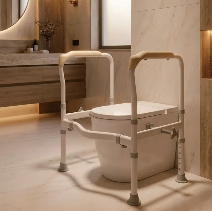 Toilet safety rails & raised seats
